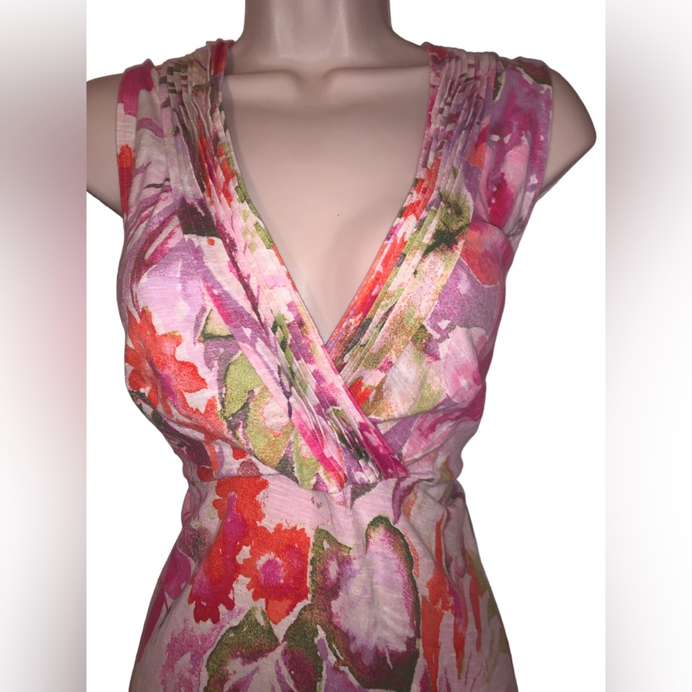 Tommy Bahama Pink Floral Sleeveless Midi Dress - Picture 5 of 8